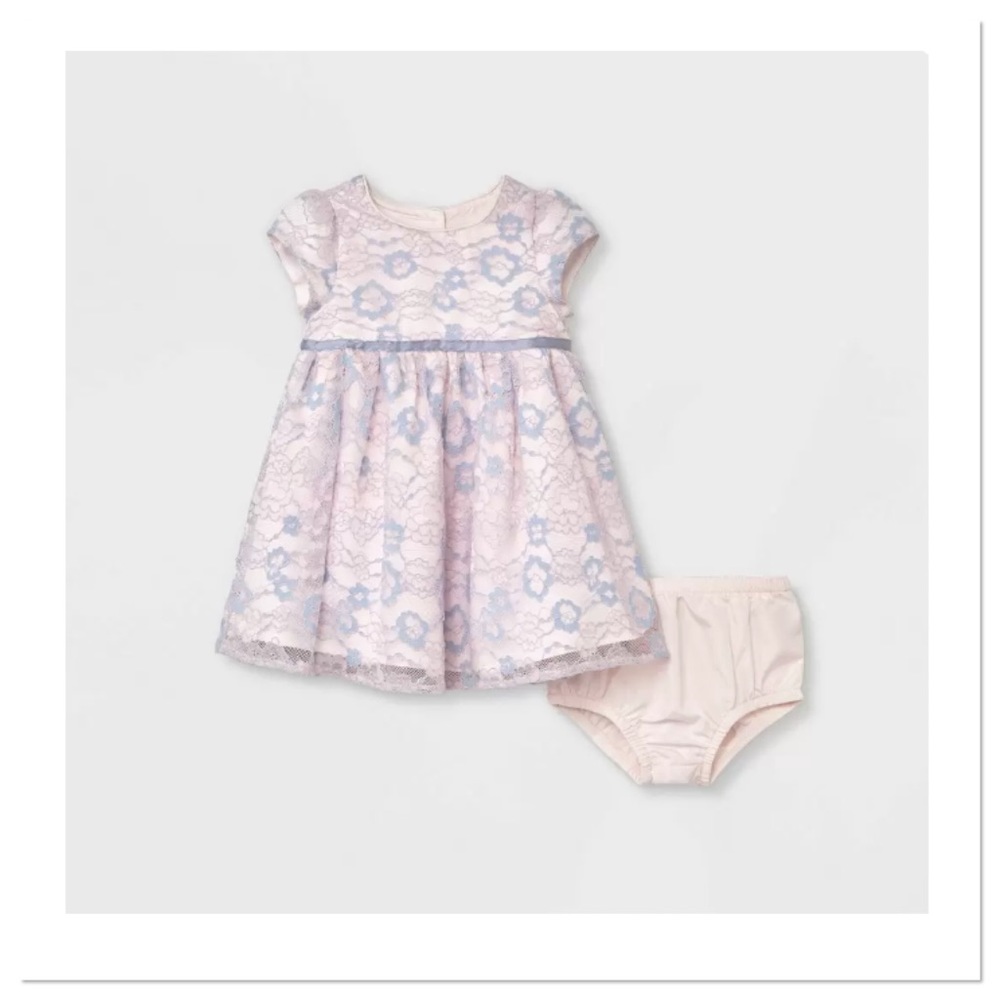 Mia & Mimi Baby Girls' Lace Dress With Bloomers
